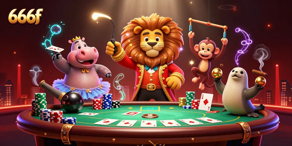 Experience thrilling gameplay with 666f, featuring vibrant casino characters in an engaging poker scene.