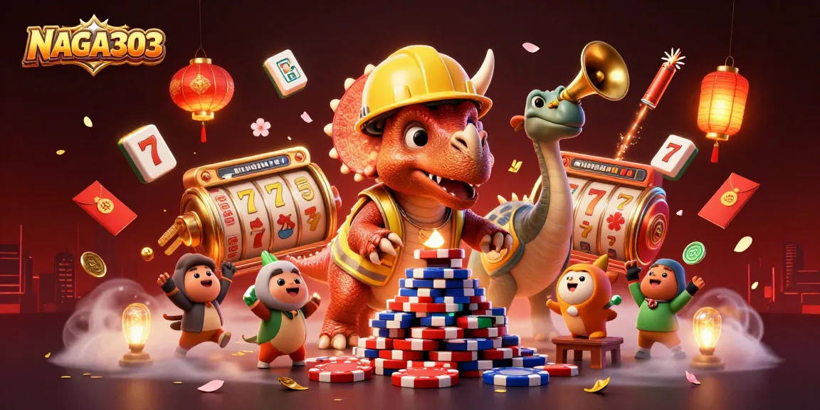 NAGA303 celebrates huge wins with vibrant slots and festive games in a thrilling illustration.