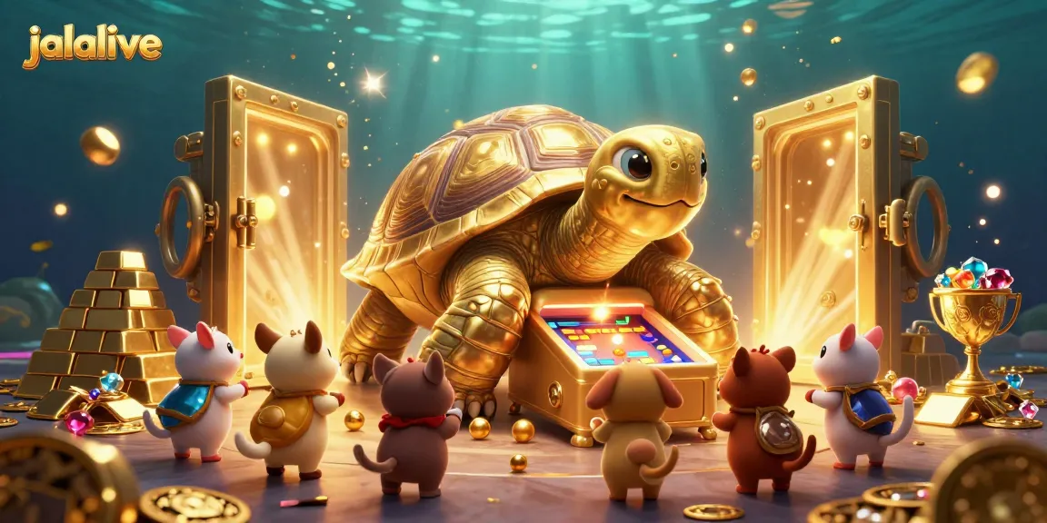 Experience the thrill of jalalive with an engaging live casino scene featuring an interactive golden tortoise.