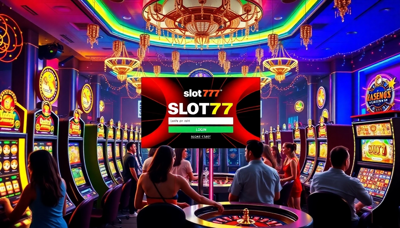 Engage with slot777 login on a vibrant casino floor filled with exciting slot machines.