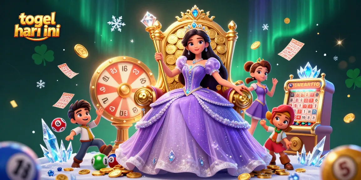 Engage with togel hari ini in this vibrant illustration showcasing a princess, lottery, and bingo elements.