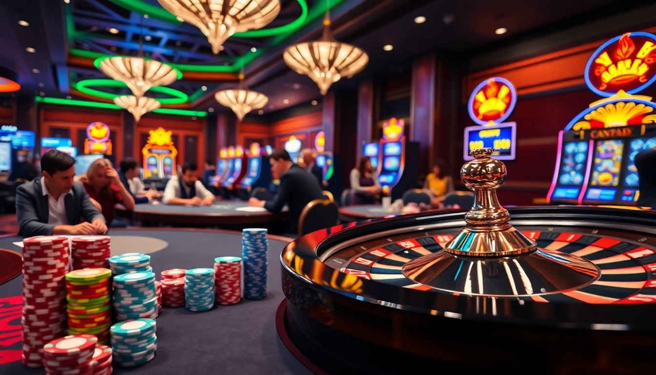 Players eagerly place bets at a stylish casino table, showcasing CM88 excitement.