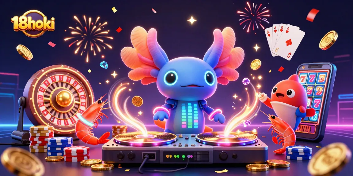 Experience the thrill of 18hoki with colorful characters and dynamic casino elements.