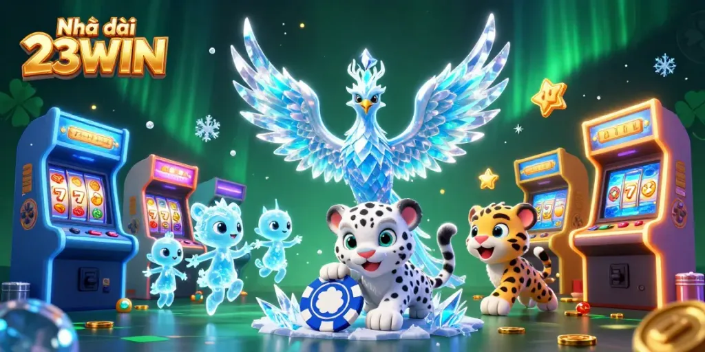 Engage with Nhà cái 23WIN through playful ice phoenix, snow leopard, and vibrant casino games.