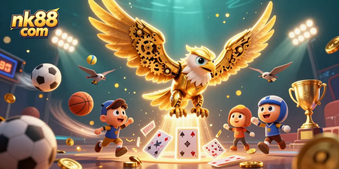 Engage in thrilling gaming action at nk88 com with dynamic 3D casino illustrations featuring sports themes.