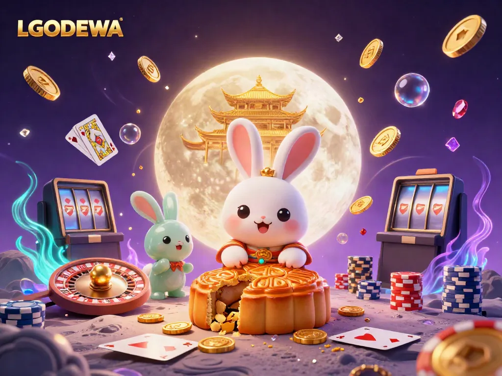 Engage with the thrilling world of LGODEWA as the moon rabbit reveals poker chips hidden in mooncakes.