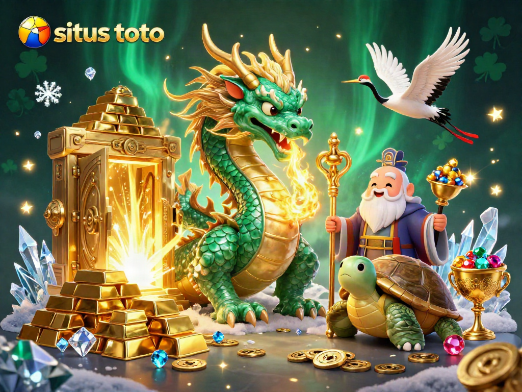 Menang di situs toto dengan naga zamrud raksasa dan kekayaan berkilau yang mempesona.
