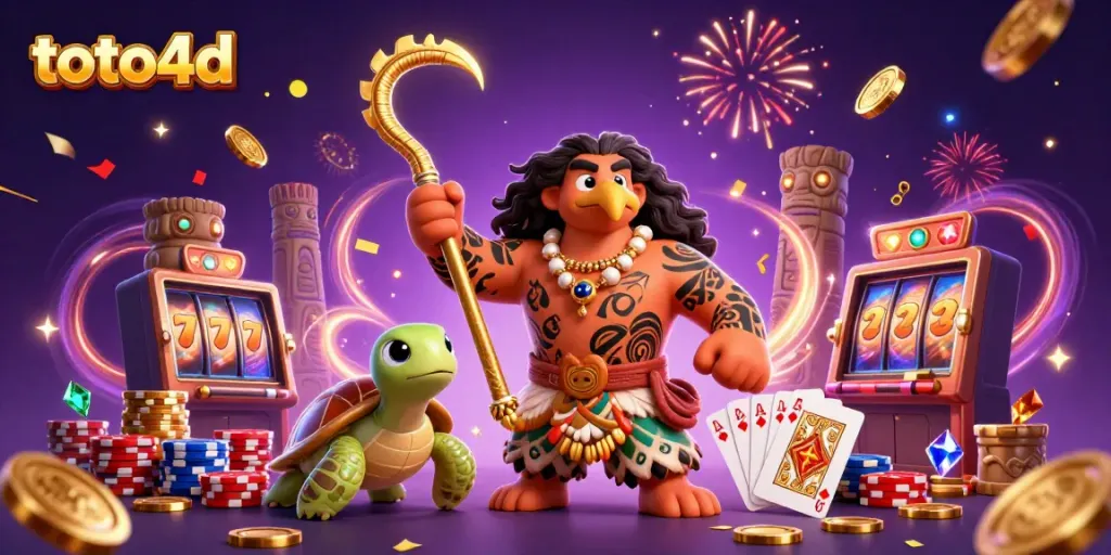 Menangkan toto4d dengan karakter kartun 3D yang meriah dan elemen permainan kasino menarik.