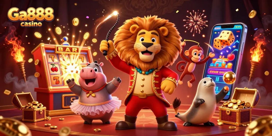 Experience the excitement of Ga888 casino with lively characters and dynamic gaming elements.