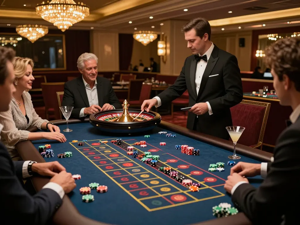 Players engaging in thrilling roulette game at SC88 casino, showcasing excitement and high-stakes action
