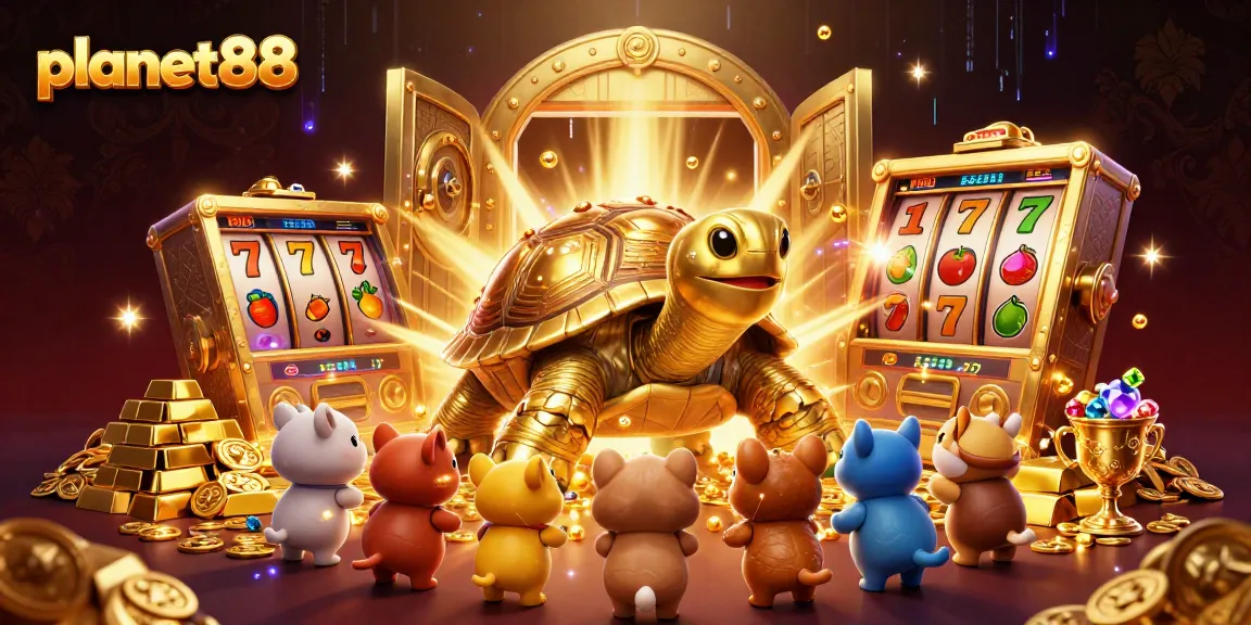 Experience excitement with planet88's colossal tortoise slot machine, treasures, and animated characters.