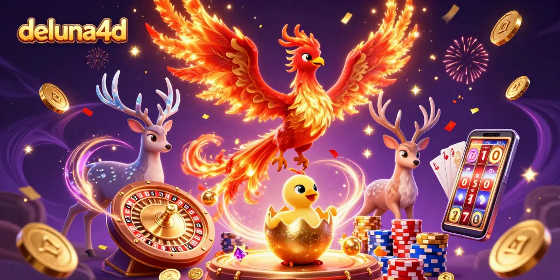 Experience the thrilling action of deluna4d with a majestic phoenix scene, dynamic gaming elements, and vibrant energy.