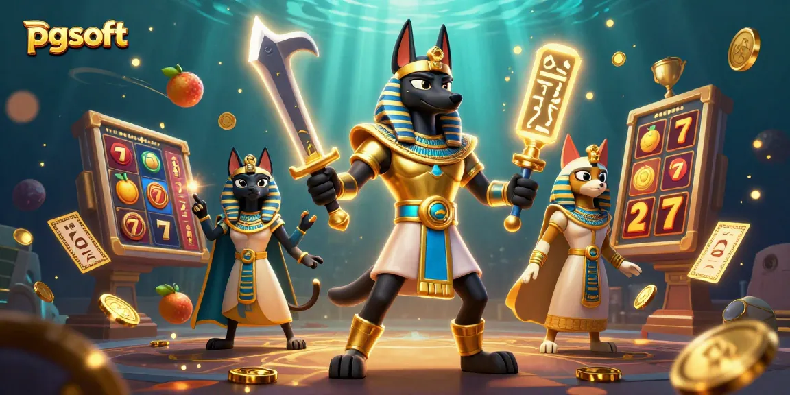 Experience the thrill of pg soft slots as ancient characters reveal jackpot secrets in this vibrant illustration.