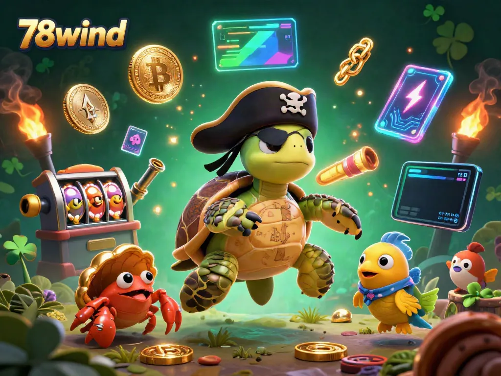 Engage in thrilling gameplay at 78wind with treasure hunting and crypto elements in a vibrant casino setting.