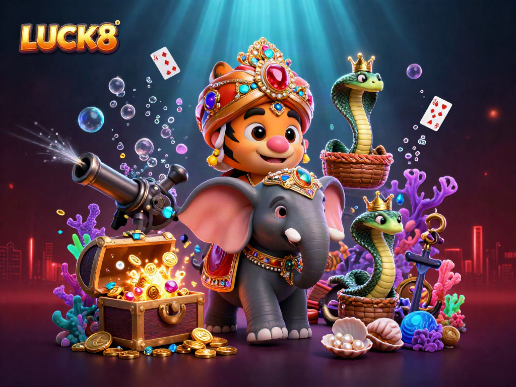 Chơi LUCK8 với các biểu tượng may mắn và kho báu dưới đại dương.